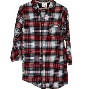 Azur Tunic Flannel Button Up Shirt Size Medium NEW